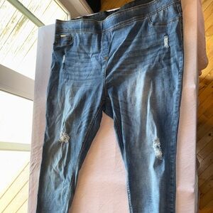 Coco + Carmen Blue Distressed Women's Overalls
